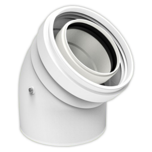Codo coaxial FIG Ø 60/100 mm M/H 45°